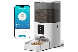 XKISS 6L Futterautomat Katze,WiFi Intelligenter Katzenfutter automat,Cat Mate Futterautomat für Katzen und Hund mit Maßgeschneidert Zeitplan APP-Steuerung,1-10 Mahlzeiten pro Tag, mit Edelstahlnapf