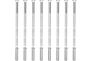 KINBOM 8 Jeux Vis pour Poignée de Porte, Vis M3 de Poignée de Porte Mâle à Femelle Plaquées Nickel Boulons de Fixation et Manchons de Connexion pour Écussons Tiroirs d'Armoire