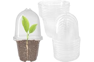 Hevysuo 12 Pièces Transparent Plastique Godets repiquage,9cm Pots de Semis de Fleurs avec Trous de Drainage pour la Plantation Intérieure,Extérieure,etc