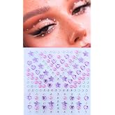 Taş Sticker Yapışkanlı Sa&ccedil;, Y&uuml;z, Tırnak, Makyaj ve S&uuml;s Taşı Işıltılı Parlak (Mor, Tırnak Mini İncili Taşlı)