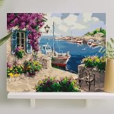 Palmiye Hobi Sanat Sayılarla Boyama Tuval Seti Fır&ccedil;a Boya Dahil (&Ccedil;ıtalı) 40x50 CM - Mor S&uuml;mb&uuml;l