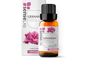 SenseLAB Olejek eteryczny z geranium - 100% czysty naturalny olejek z geranium o jakości terapeutycznej do dyfuzora do aromaterapii - Olejek do pielęgnacji skóry (10 ml)