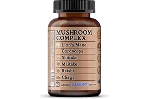 NIAGRATONIC Mushroom Complex 60 Gummies, Lion’s Mane, Cordyceps, Shiitake, Maitake, Reishi, Chaga with Ginkgo Biloba and Elderburry Extract, Sugar Free