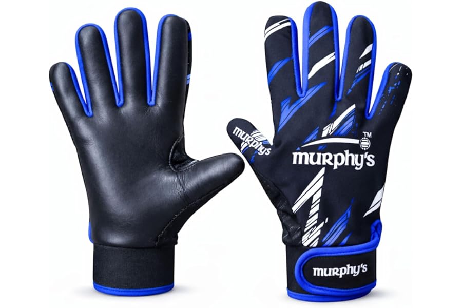 Murphy's Vision Gaelic Gloves, GAA Premium Latex Grip, Ventilated Finger Inset, Adjustable Wrist Strap, Wet Weather Ball Control