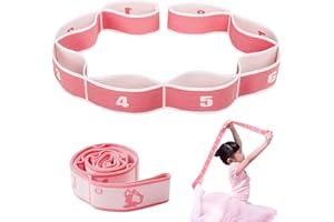 WNV Kids Stretch Strap for Exercise, Multi Loops Yoga Stretch Strap kids Gym Equipment Elastic Stretching Bands Gymnastics Equipment for Home Girls Pilates, Dance, Yoga Exercise