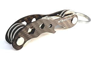 STEALTH WALLET STEALTH Organizador de Llaves de Bolsillo - Abrebotellas y Llavero Compacto Minimalista de Primera Calidad - Accesorio para Llave de Múltiples Herramientas (Fibra de Carbono M1)