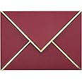 A7 Envelopes - V Flap Foil Border Luxury Mailing Envelopes for 5" x 7" Cards - for Wedding, Invitations, Baby Shower, Photos, Graduation, Birthday, Bridal Shower - 5.25" x 7.25" (Burgundy, 25 Pack)