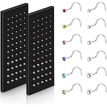 Set De 6 Piercings Para Nariz De Acero Quirúrgico - 20G, Con Zirconias, Diseño Elegante Para Hombres Y Mujeres