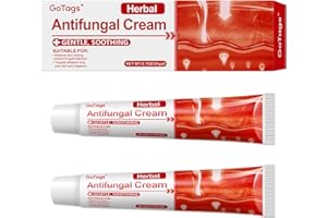 GOTAGS Antifungal Cream - Soothes Itching & Burning, Targets Fungal Irritations: Jock Itch, Ringworm, Athlete's Foot - Fast Relief Formula for Body & Face - red