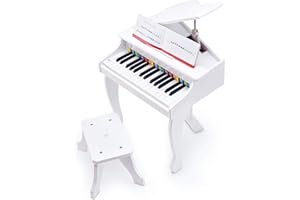 Hape Luxusflügel - Piano mit 30 Tasten, inklusive Stuhl, elektronisches Musik-Keyboard, fördert musikalische Früherziehung, Rhythmus, Kreativität und Motorik, geeignet ab 3 Jahren, Weiß