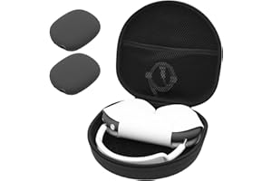 ProCase Hart Kopfhörer Tasche für AirPods Max mit 2 Smart Silikon Schutzhüllen, Hardshell Eva Tragetasche Headset Hülle Case -Schwarz