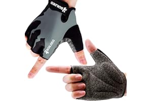 boildeg Gants de Cyclisme pour Homme et Femme,Gants de Fitness,Gants de VTT sans Doigts de Sport,Antidérapant et Absorption des Chocs