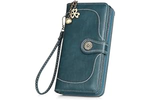 RRANCHARLTU Portefeuille Femme Grande Capacité Femme Portefeuille Cuir Porte-Monnaie