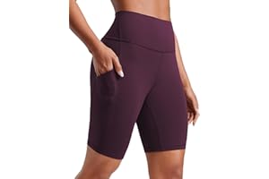 CRZ YOGA Women's Butterluxe 5''/8" Gym Yoga Shorts with Pockets - High Waisted Tummy Control Running Workout Leggings