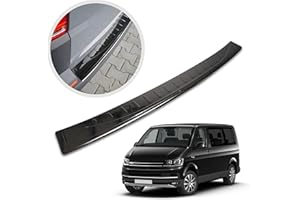 CHROMEMASTER | Protector de Parachoques | Compatible con VW T6 2015- | Acero Pulido Inoxidable, Grafito Brillante| Tira Protectora Protege la Pintura del Parachoques Trasero de Daños