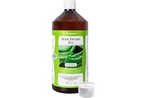 PLAMECA Aloe Verum Bio, Salud Gastrointestinal, Sistema Inmunitario y Situaciones de Fatiga, Jugo puro Aloe Vera con Pulpa y Sin Aloína 100% BIO, 1L