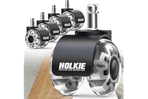 HOLKIE Bürostuhl Rollen 11mm 5er Set Grau Gummi Rollen für Bürostühle Schreibtischstuh mit Doppelrädern Stuhlrollen für Parkett Geeignet Harte Böden Leises & Sanftes Gleiten