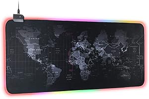 Vicloon Tapis de Souris Gaming,LED Lumineuse Tapis de Souris,Tapis de Souris XXL avec Base en Caoutchouc Anti-dérapant Surface Spéciale Texturée et Arêtes Stitched