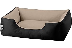 BedDog® Lupi Letto per Cane/Gatto Cuccia S Fino a XXXL, 24 Colori a Scelta, Cuscino per Cane, Divano per Cane, Cestino per Cane, Nero/Beige S