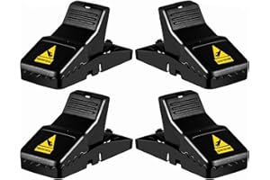 YAQOR X4 Trampas para Ratas Grandes Reutilizables De Alta Resistencia. Cepos Ratas Grandes Potente Y Eficaz Lavable para Interiores Y Exteriores. Trampa Ratas o Ratones Fácil De Usar con Diseño Seguro
