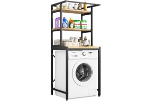 MAGIC SELECT Förvaringshylla över Tvättmaskin | Övre Hylla för Tvättmaskin med 3 Hyllplan och en Topphylla för Tvättstuga och Badrum