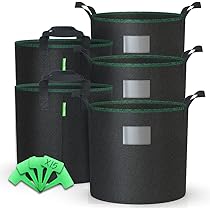 SUPVOX 2pezzi Sacchi Per Piante Tessuto Sacche Di Crescita Spesse e Traspiranti Contenitore Per Giardinaggio Mobile Nero
