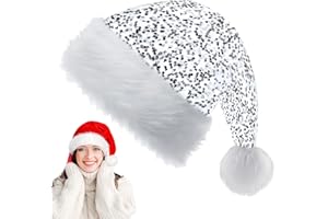 YAAVAAW Sequin Santa Hat Christmas Hat for Kids,Adults,Luxury Xmas Hat Plush Santa Claus Hat,Unisex Christmas Party Hat,Father Christmas Hat Costume Gifts for Women,Men Xmas New Year Party Hat
