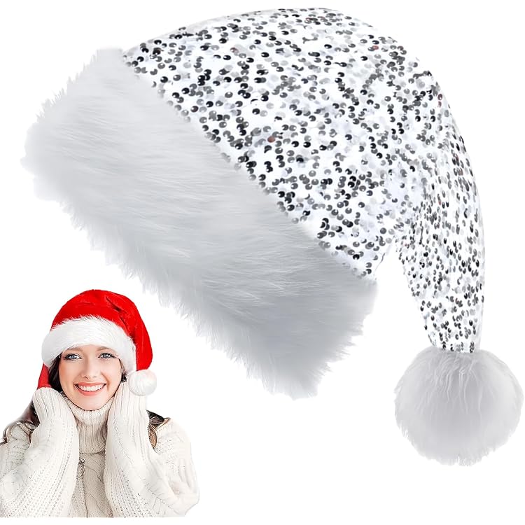 Bonnet De Noël Père Noël Adulte - Peluche Douce, Taille Unique, Pour Fêtes, Cadeau De Noël, Unisexe