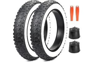 GRELiving 20x4.0 Fat Tyre Bike Tires (2-Pack) - Premium 20" x 4.0 All-Terrain Tyres for E-Bike/MTB/Gravel Bikes - 98-406 Compatible