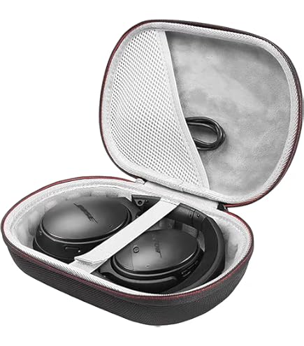 Linkidea Headphones Carrying Case Compatible With Sennheiser PXC 550-II, Logitech H820e And More, Replacement Protective Hard Shell Travel Bag With Cable, Charger Storage (Black