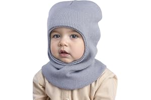 iNszkoos Kinder Winter Strick Sturmhaube Mütze 1-6 Jahre Kleinkind Ohrenklappe Kapuze Mütze Gesicht Halswärmer Hüte Schal Kaltes Wetter Volle Abdeckung Weiche Warme Jungen Mädchen Thermo Ski Kappe