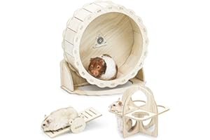 Reyshin Hamsterrad, 21cm Laufrad Hamster Spielzeug Hamster Zubehör DIY Brücke Wippe Trainingspielzeug Käfig Zubehör für Hamster Rennmäuse und Mäuse (21cm)…