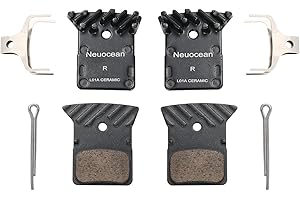 Neuocean 2 Pares de Pastillas de Freno de Disco con Aleta de refrigeración, Pastillas de Freno de Bicicleta para Shimano DEORE XT M8100 / SLX M7100 / Dura-Ace/ULTEGRA/TIAGRA/GRX