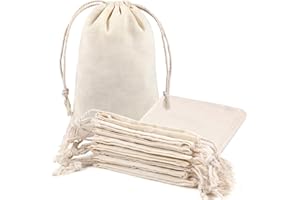 ihaspoko 8 Pezzi Sacchetti di Cotone - 25x30cm Stoffa con Coulisse