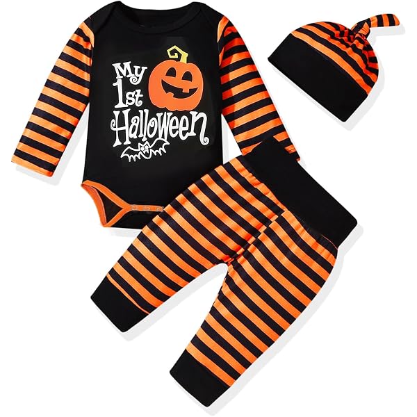 Costume Halloween Bébé Fille - Robe Tutu Orange Avec Manches Longues, Motif Citrouille - Pour Premier Halloween, Séance Photo, Fête - Taille 0-24 Mois