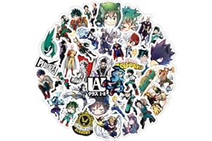 SANMATIC 50 pezzi My Hero Academia adesivi misti anime per laptop, paraurti, skateboard, bottiglie d'acqua, computer, telefono, pacchetto di adesivi anime per bambini/ragazzi