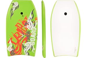 NALU Bodyboard with Leash - 33" Body Board with Crescent Tail and XPE Core