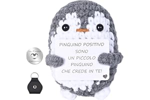qianduoduo Regalo Originale e Divertente | Pinguino Positivo Italiano Idee Regalo Donna Compleanno | Regalo Uomo | Compleanno Uomo Donna | Pensiero per San Valentino, Amica, Sorella