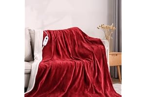 CURECURE Koc elektryczny z automatycznym wyłączaniem, 130 × 180 cm, 4 poziomy temperatury i 6 godzin automatycznego wyłączania, ciepły koc flanelowy, szybkie nagrzewanie, można prać w pralce