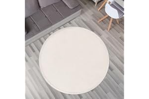 ‎TT HOME TT Home Krabbelmatte Babyzimmer Teppich Spielmatte Kinder Unifarben rutschfest Flauschig, Farbe: Beige Creme, Größe:80 cm Rund