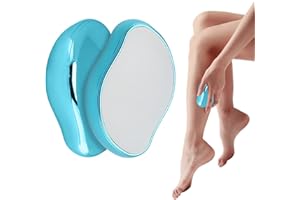 HTRTRR Crystal Hair Eraser, Hair Removal Stone, Painless Silky Skin Remover Device for Women and Men, Reusable Hair Remover for Body Legs Arms Back Exfoliate-Blue