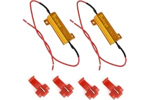 Safego 2 x 50W 6ohm LED Load Resistor Fix LED Bulb Fast Hyper Flash Turn Signal Blink Error Code for LED Turn Signal Light Blinker LED License Plate Lights DRL