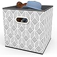 Primeway® PP Non-Woven Fabric Collapsible Square Storage Cube Box | Closet Organizer | Shelf Space Saver Bin | Foldable Basket w/Metal Handles for easy access, 30x30x30cm | 27Ltrs | Large | Pack of 1