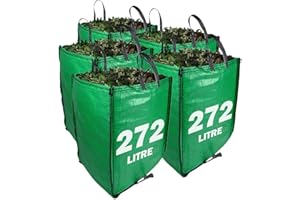 SACKMAKER JUMBO Garden Waste Bags 272 Litre - PREMIUM GRADE - Industrial Fabric and Handles - Heavy Duty Garden/Green Waste Sacks (5 Bags)