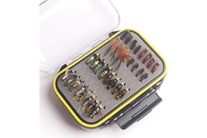 MKNZONE Mouche de Pêche Artificielles Leurres de Pêche Kit Leurre de Pêche Mouche Sèche Accessoires de Pêche Nymphe Streamer Crochets de Pêche pour Pêcher à la Mouche Truite brochet Bass