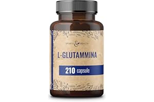 CDF SPORTS & HEALTH SOLUTIONS Capsule di L-Glutammina - 210 capsule - 750 mg di pura L-Glutammina per dose giornaliera - Aminoacido di alta qualità - Senza additivi - L Glutammina - Vegano