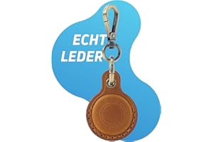 AirGear® RetroDrop - Airtag Schlüsselanhänger Leder ECHT, Airtag Anhänger ECHTES Leder, Airtag Hülle kompatibel mit Apple Airtag, Airtag Halter, Airtag Case, Handmade (Brown)