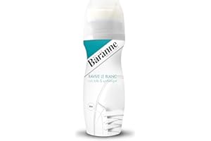 Baranne Applicateur Blanc - Blanchisseur Chaussure Cuir, Toile et Synthétique - Applicateur Mousse - Rendu Uniforme - Teinture pour Chaussure - Nourrit, Protège et fait Briller - Flacon 75ml