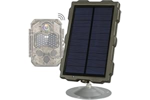 Hapimp Panel Solar para Cámaras de Caza, Cargador Solar Recargable 6V 1.5A Impermeable IP56, Proporciona Energía Ilimitada para Todas Las Cámara Fototrampeo Caza 6V 1.5A