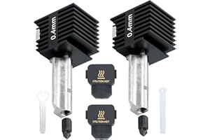 JUUPINE 2 Pack upgraded print heads For Bambu lab A1/A1 mini High temperature resistant 0.4mm hardened steel nozzle Extruder High flow hotend kit with 2 silicone socks